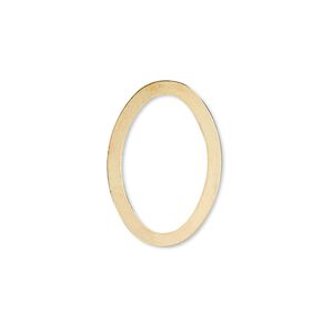 Component, gold-plated brass, 22x15mm open oval. Sold per pkg of 10.