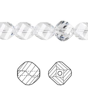 Bead 144pk crystal, Swarovski® 10mm helix 5020
