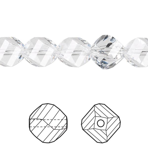 Bead 144pk crystal, Swarovski® 10mm helix 5020 image number 0