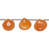 Carnelian 1pkg7, hand-cut top-drilled faceted puffed teardrop bead, 9x8mm-14x14mm light to medium image number 0