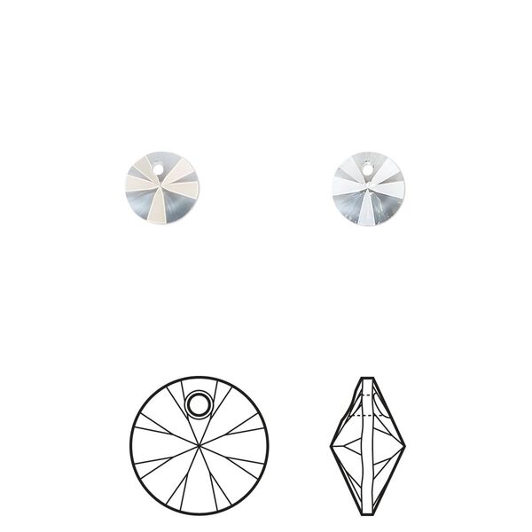 Drop 720pk crystal blue shade, Swarovski® 6mm pendant mini disk 6428 image number 0
