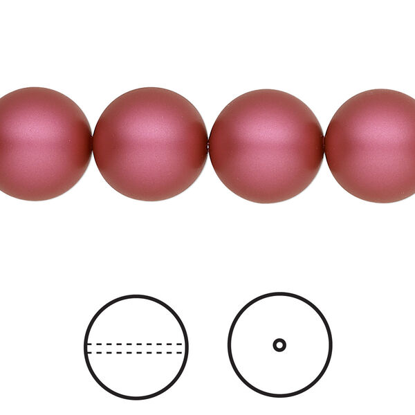 Pearl 100pk mulberry pink, Swarovski® 12mm round 5810 image number 0