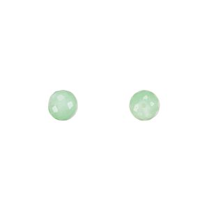 Chrysoprase 1pkg2, hand-cut half-drilled faceted round bead natural 6mm