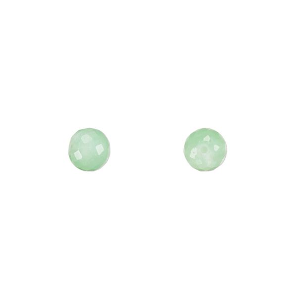 Chrysoprase 1pkg2, hand-cut half-drilled faceted round bead natural 6mm image number 0