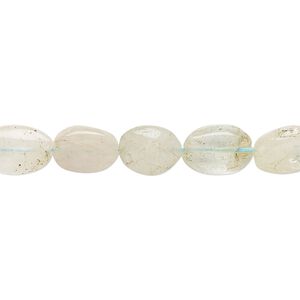 Aquamarine 1pkg1, hand-cut flat oval bead 14 inch 9x7mm-11x9mm