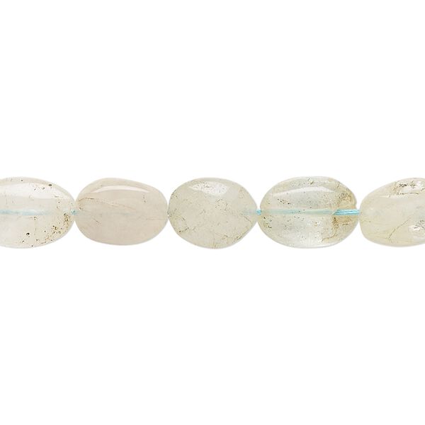 Aquamarine 1pkg1, hand-cut flat oval bead 14 inch 9x7mm-11x9mm image number 0