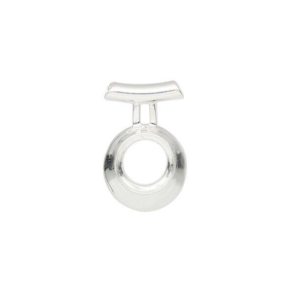 Pendant, Almost Instant Jewelry®, sterling silver, 19.5x13mm round with open back and SS39 rivoli setting with tube bail. Sold individually. image number 0
