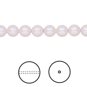 Pearl 500pk iridescent dreamy rose, Swarovski® 6mm round 5810