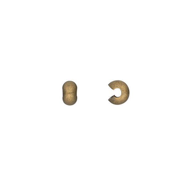 Crimp cover, antique gold-plated brass, 5mm round. Sold per pkg of 100. image number 0