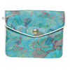 Pouch 1pkg3 silver-finished steel and rayon fabric, multicolored, 4.75x4-inch brocade. image number 1