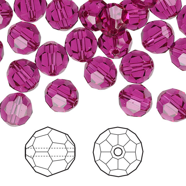 Bead 144pk fuchsia, Crystal Passions® 8mm round 5000 image number 0