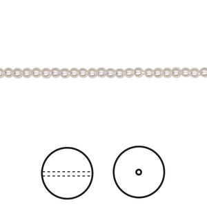 Pearl 100pk white, Crystal Passions® 2mm round 5810