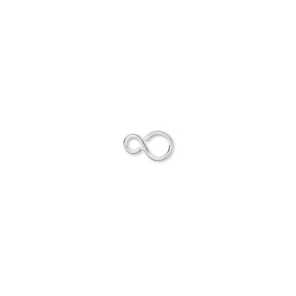 Link, silver-plated brass, 8x4mm infinity. Sold per pkg of 100. image number 0