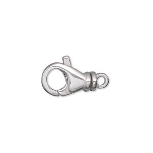 Clasp lobster claw 1pkg1 sterling silver, 15.5x9.5mm, 1-strand