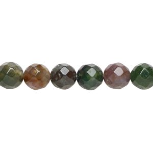 Fancy jasper 1pkg1, faceted round bead natural 15.5-16 inch 8mm