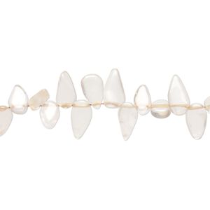 Rose quartz 1pkg1, hand-cut top-drilled flat teardrop bead natural 14 inch 5x3mm-8x5mm