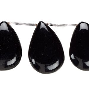 Black onyx 1pkg10, hand-cut top-drilled puffed teardrop bead graduated 19x13mm-29x19mm