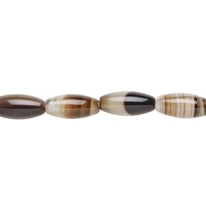 Striped agate 1pkg1, oval bead natural 15.5-16 inch 12x5mm