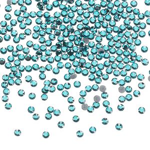 Flat back, Dance With Me™ crystal hotfix rhinestone, blue zircon, foil back, 1.9-2.1mm rose, SS6. Sold per pkg of 144 (1 gross).