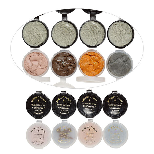 Adhesive, Apoxie® Sculpt, epoxy and polymer resin, assorted Earth colors. Sold per 0.4-pound pkg. image number 0