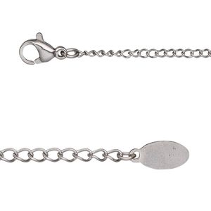 Chain 1pkg1 curb, 1.9mm / lobster claw clasp, stainless steel 30 inch