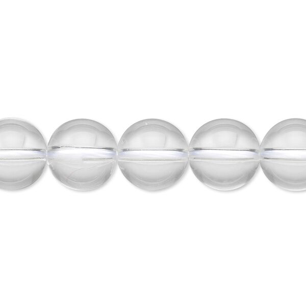 Quartz crystal 1pkg1, round bead natural 8 inch 10mm image number 0