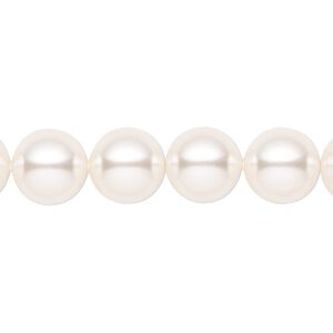 Pearl 100pk white, Crystal Passions® 10mm round 5810