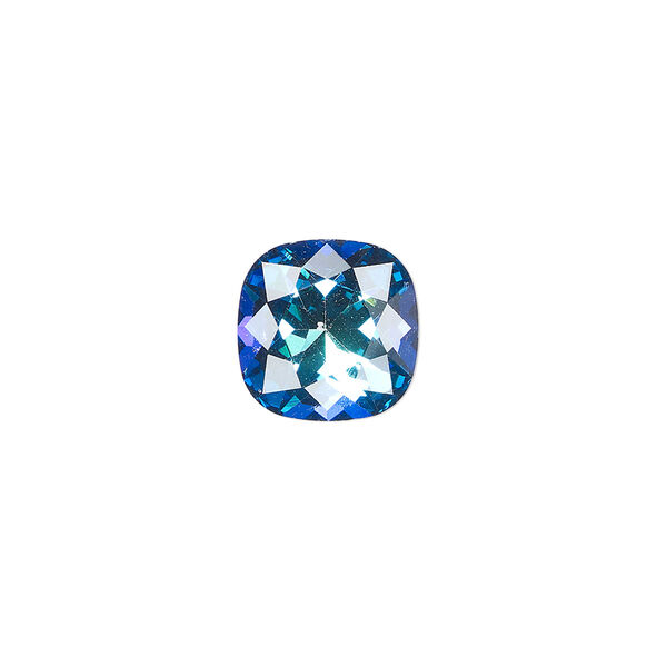 Fancy stone 144pk crystal Bermuda blue foil back, Preciosa MAXIMA Czech crystal rhinestone 12mm cushion square image number 0