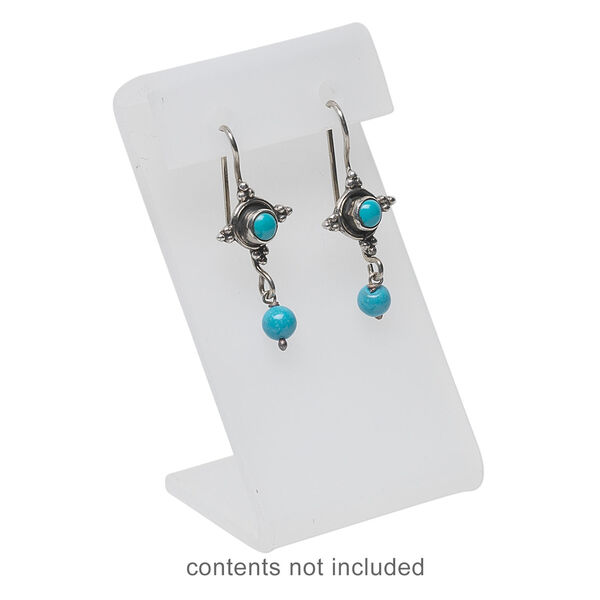Display, earring, acrylic, frosted clear, 2-3/4 x 1-1/2 inches. Sold individually. image number 1