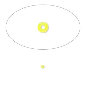 Component, Oh! Ring™, silicone, neon yellow, 1.5mm round with 0.5mm hole. Sold per pkg of 1,000.