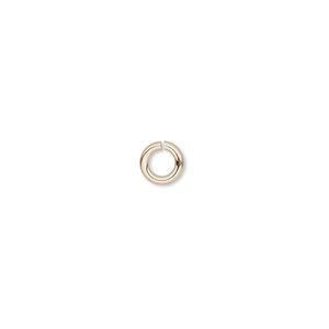Jump ring, 14Kt rose gold-filled, 3mm round, 1.7mm inside diameter, 22 gauge. Sold per pkg of 20.