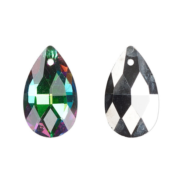 Drop, glass, opaque clear vitrail medium, 22x13mm teardrop. Sold per pkg of 8. image number 0