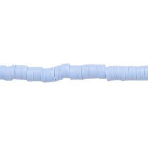 Bead, polymer clay, opaque periwinkle, 4x1mm heishi. Sold per pkg of (2) 15-1/2" to 16" strands.