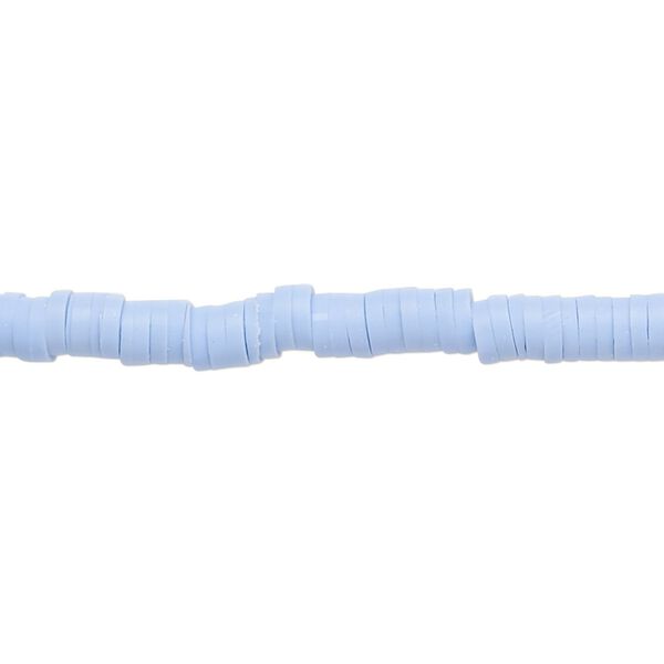 Bead, polymer clay, opaque periwinkle, 4x1mm heishi. Sold per pkg of (2) 15-1/2" to 16" strands. image number 0