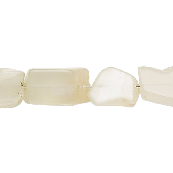 Bead, grey moonstone (natural), small to medium tumbled nugget, Mohs hardness 6 to 6-1/2. Sold per 7-inch strand. image number 0