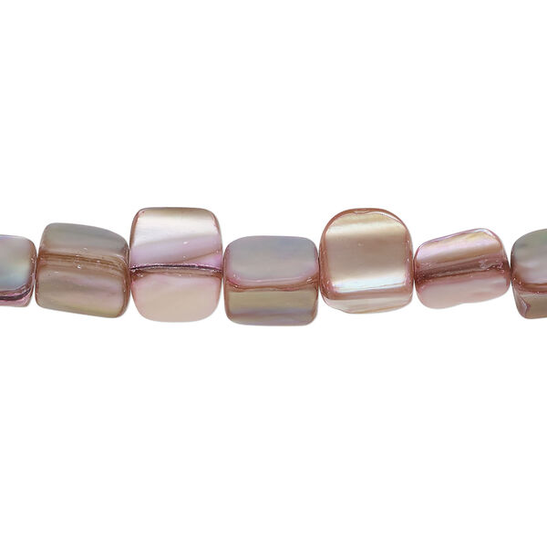 Mother-of-pearl shell 1pkg1, triangle tube bead 15 inch light orchid and beige 6x6mm-9x7mm image number 0