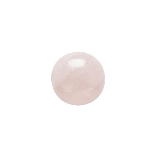 Cabochon, rose quartz (natural), 15mm calibrated round, B- grade, Mohs hardness 7. Sold per pkg of 2. image number 0
