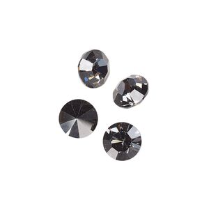 Chaton 144pk crystal nightfall foil back, Preciosa MAXIMA Czech crystal rhinestone 8.16-8.41mm 15-cut faceted round SS39