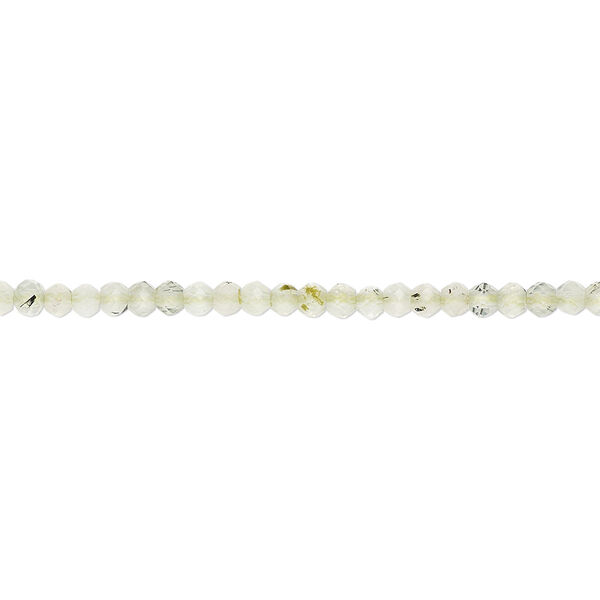 Bead, prehnite (natural), 2mm hand-cut faceted rondelle, B+ grade, Mohs hardness 6 to 6-1/2. Sold per 13-inch strand. image number 0