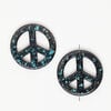 Magnesite 1pkg2, peace sign focal 34mm teal / blue / black image number 1