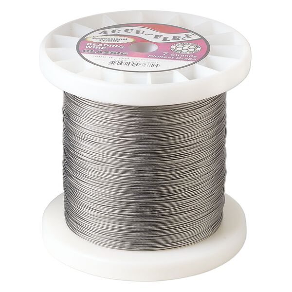 Beading wire, Accu-flex®, nylon and stainless steel, clear, 7 strand, 0.024-inch diameter. Sold per 1,000 ft spool. image number 0