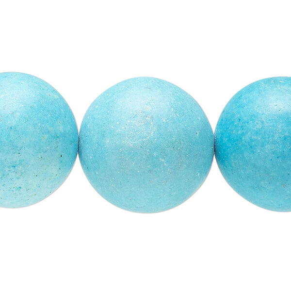 Bead, "turquoise" (resin) (imitation), blue, 19-20mm round. Sold per 15-inch strand. image number 0