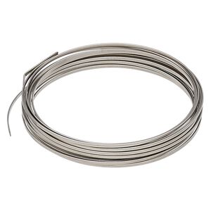 Memory wire, Beadalon®, stainless steel, 2-1/4 inch flat bracelet, 1x0.5mm-1.2x0.6mm flat. Sold per 0.5-ounce pkg, approximately 15 loops.