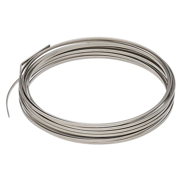 Memory wire, Beadalon®, stainless steel, 2-1/4 inch flat bracelet, 1x0.5mm-1.2x0.6mm flat. Sold per 0.5-ounce pkg, approximately 15 loops. image number 0
