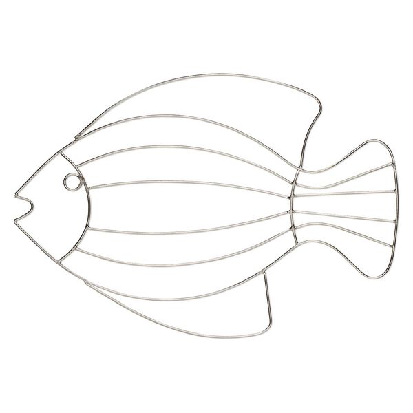 Wire frame, steel, 11 x 7-1/2 inch fish. Sold individually. image number 0