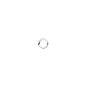 Jump ring, sterling silver, 5mm soldered round, 3.1mm inside diameter, 19 gauge. Sold per pkg of 20.
