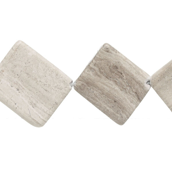 Grey marble / cream marble 1pkg1, flat diamond bead natural C- grade, 15 inch 18x18mm-22x22mm image number 0