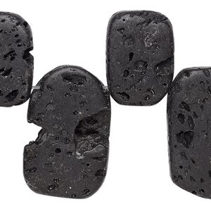 Lava rock 1pkg1, top-drilled oval bead 15.5-16 inch 20x14mm-40x20mm