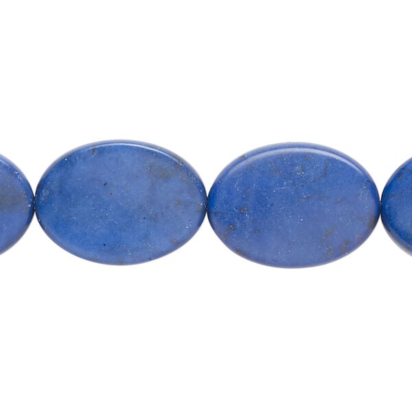 Bead, "howlite" (resin) (imitation) 1pkg1, dark blue, 18x13mm-19x14mm curved flat oval, 15 inches. image number 0