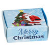 Box, paper, multicolored, 3x3x1-inch unassembled square with Santa Claus and Christmas tree. Sold per pkg of 10. image number 0